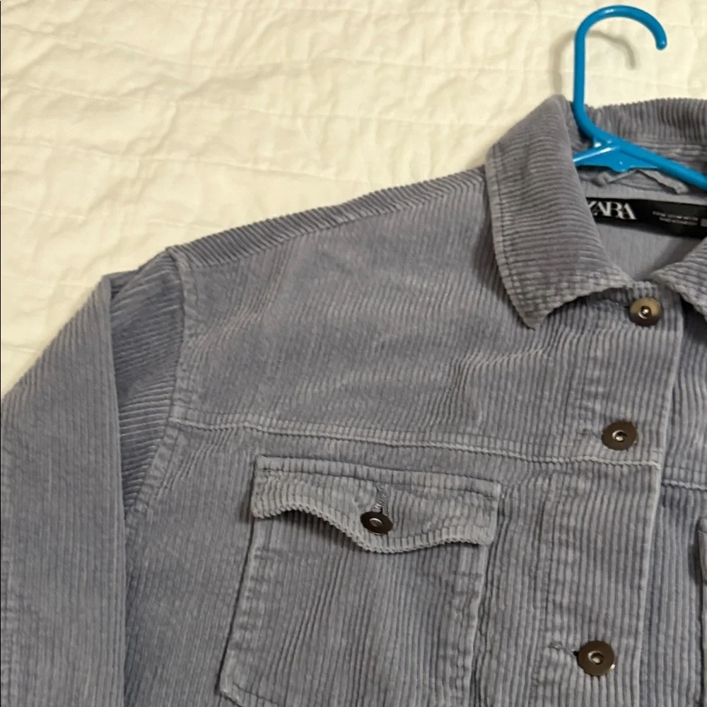 Zara Gray CORDUROY SHIRT LIKE Jacket: BEAUTIFUL EXCELLENT CONDITION - Picture 6 of 9